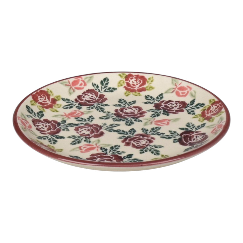 Talerz ceramiczny ręcznie malowany 17 deserowy Olimp Rose bok