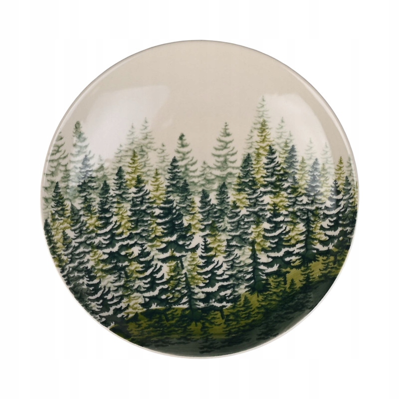 Talerz ceramiczny ręcznie malowany 17 deserowy Olimp Forest Green